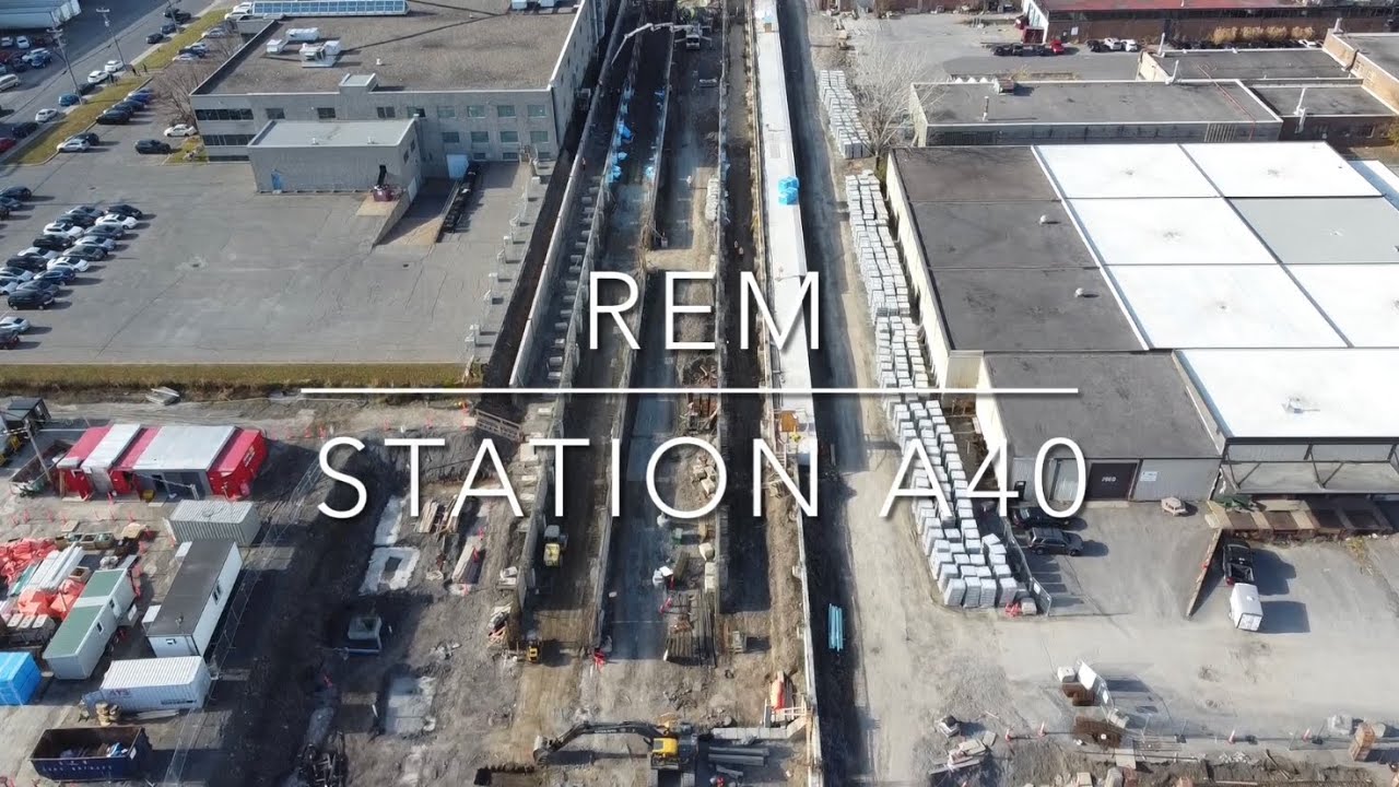 REM Montréal construction de la station Côte-De-Liesse (A40)