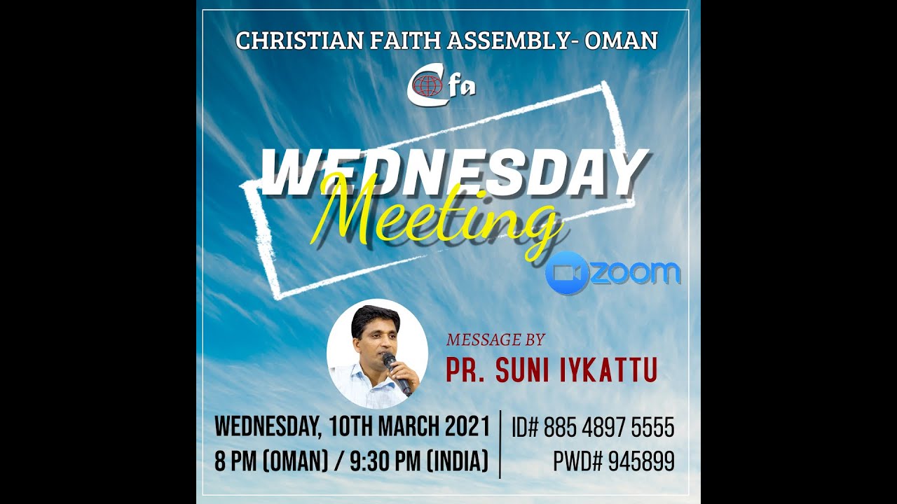 CFA Wednesday Meeting- 10th March 2021- Pr. Suni Iykattu