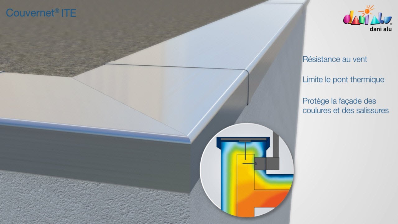 Couvernet ITE, systèmes de couvertine en aluminium
