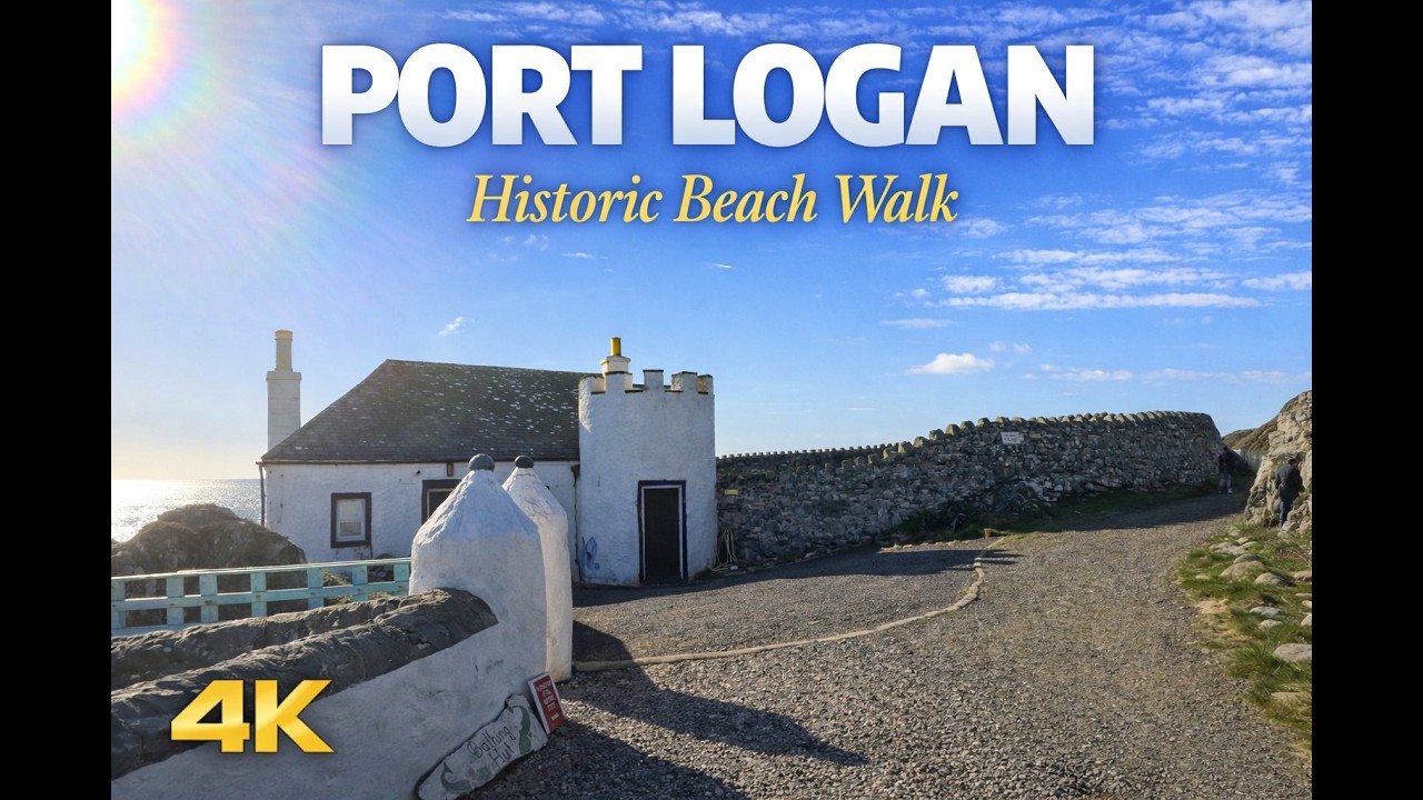 Port Logan Historic Beach Walk 🏴󠁧󠁢󠁳󠁣󠁴󠁿 | Hidden Scottish Coastal Beach in 4K Walking Tour