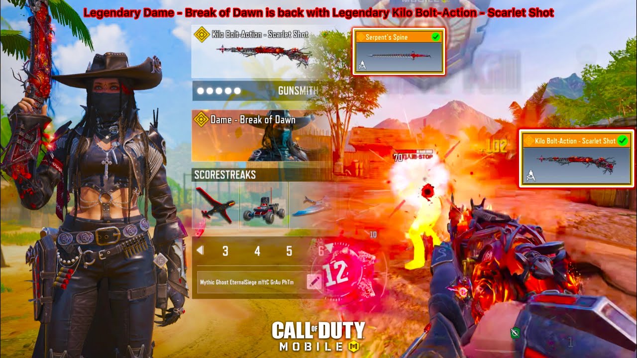 Legendary Kilo Bolt-Action - Scarlet Shot & Dame - Break of Dawn are now back to destroy all in CODM