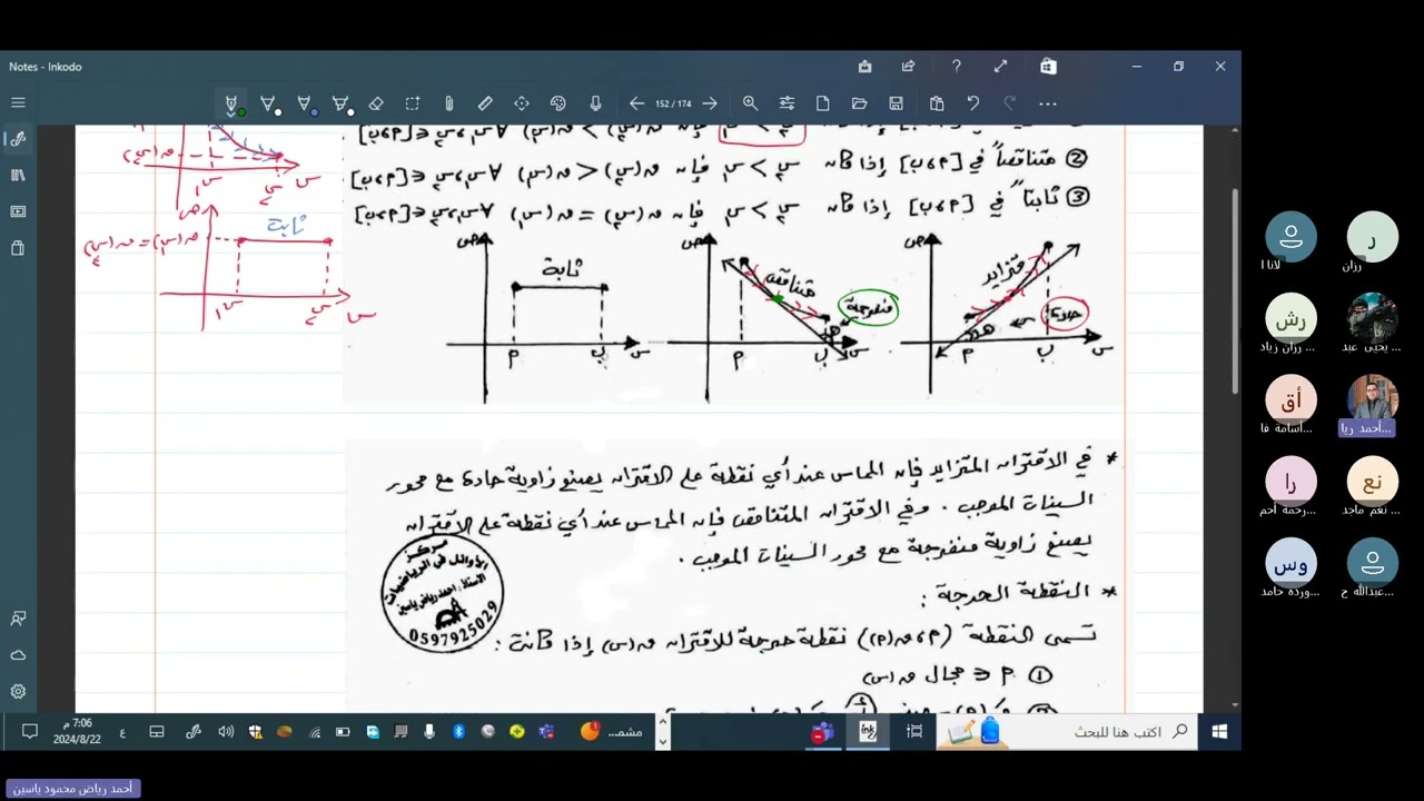 توجيهي فلسطين الاقترانات المتزايدة والمتناقصة حلقة1