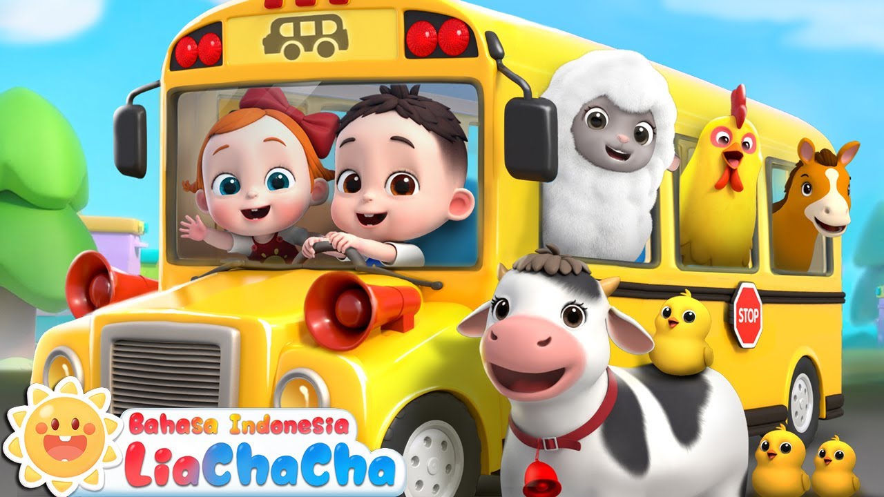 Bus Hewan Lucu | Roda di Bis🚌| Wheels on the Bus | Lagu Hewan | Lagu |  LiaChaCha Bahasa Indonesia