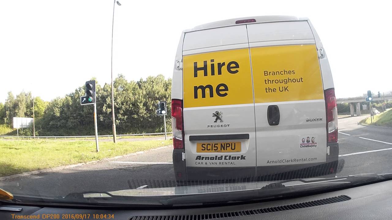 Hermiston gait roundabout rental van pushes me into hatched lines twice and stops at a green light?