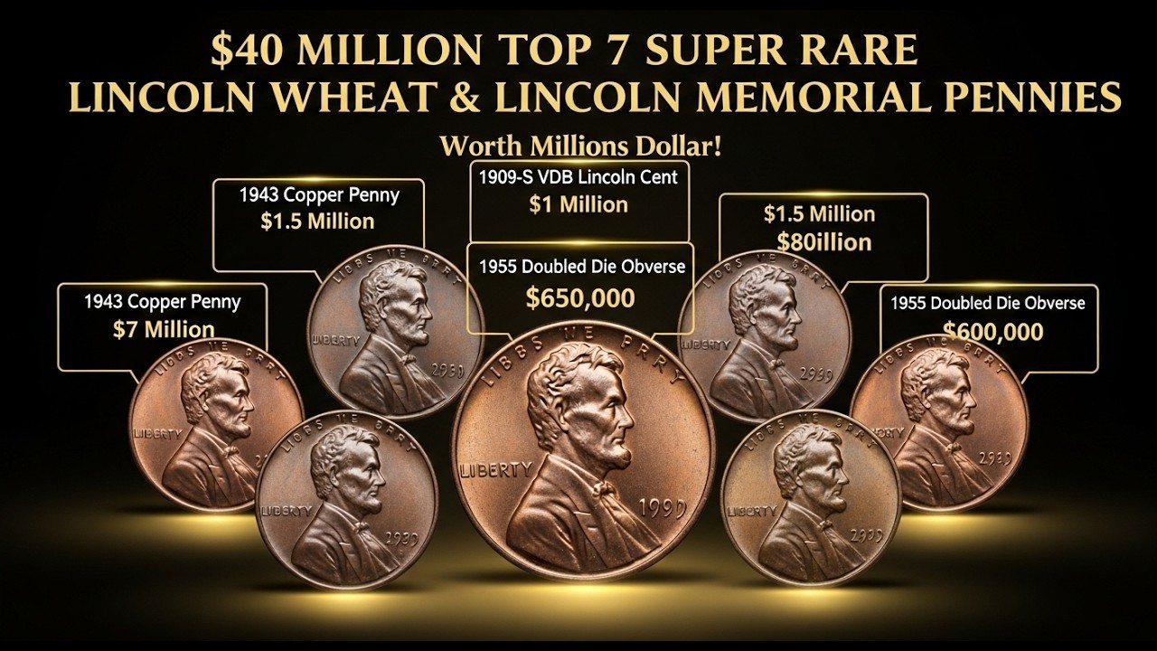 Top 7 Super Rare Lincoln Wheat & Lincoln Memorial Pennies Worth millions Dollar!