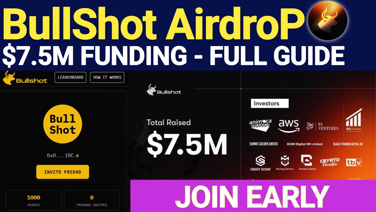 🔥 New Early Airdrop Alert: BullShot Points Program Live ($7.5M Funding) | Full Step-by-Step Guide