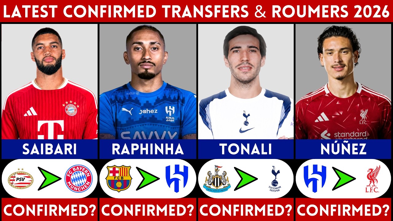 🚨 LATEST CONFIRMED TRANSFER NEWS AND RUMOURS - SUMMER 2026 | SAIBARI, RAPHINHA, TONALI, NUNEZ.......