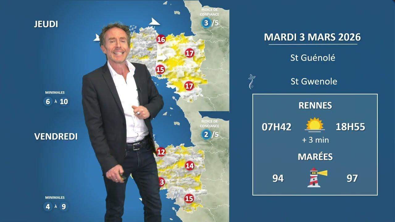Bulletin météo pour le mardi 3 mars 2026