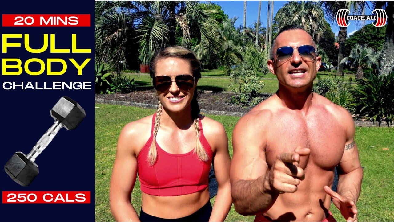 TIME SAVER: Full Body Dumbbell Circuit Workout at home Coach Ali (20 minutes || 250 calories) 💪