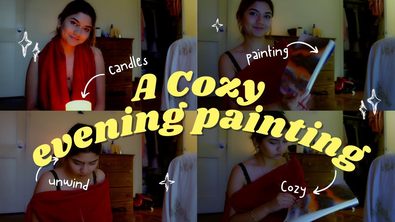 Slow Cozy Evening: Painting & Relaxing | Nepali Girl in USA 🎨✨