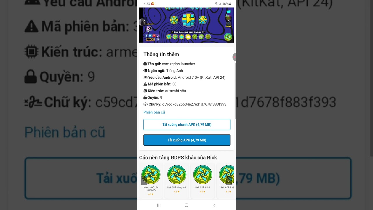 hướng dẫn tải mod rgdps geode cho Android