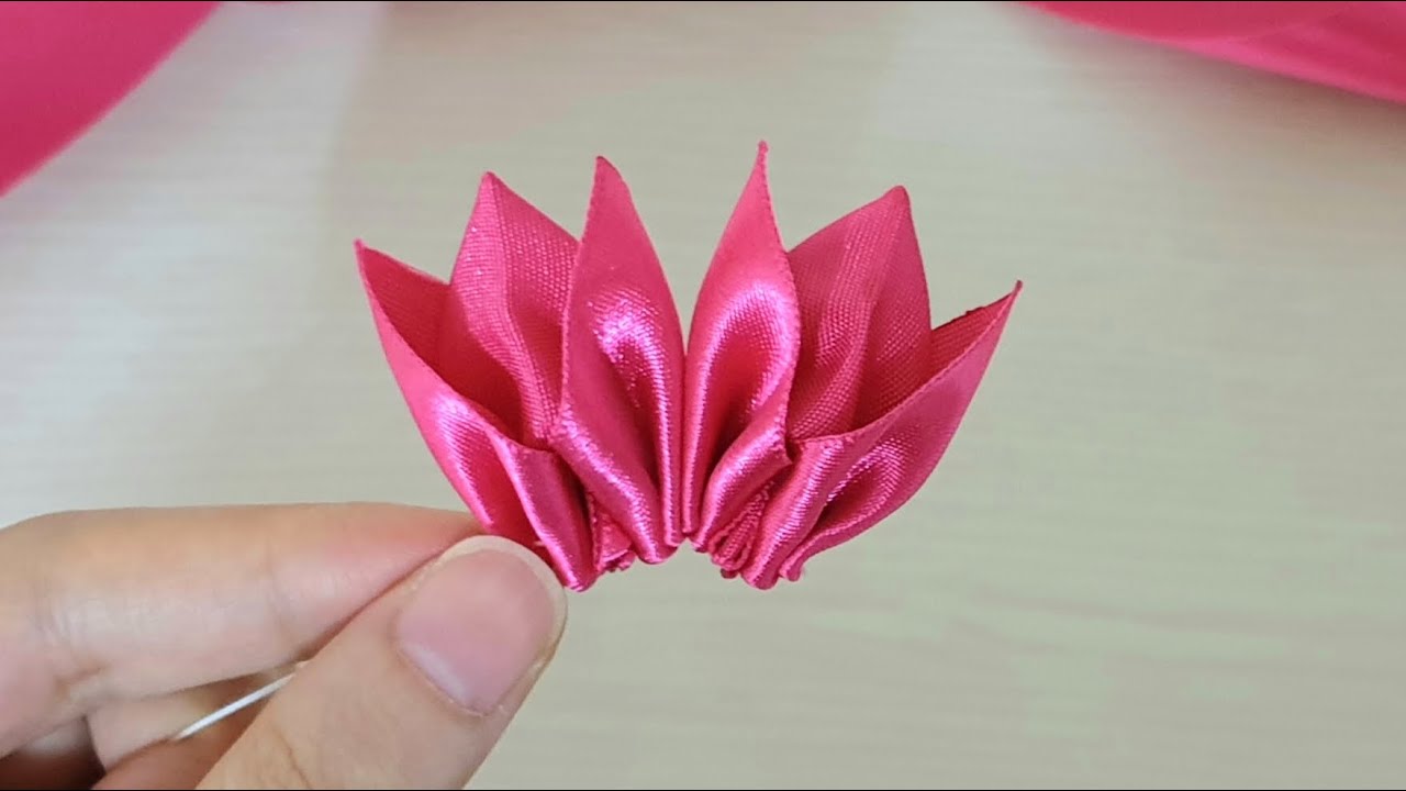 Super Easy Ribbon Flower Making Tutorial - Hand Embroidery Design - Amazing Ribbon Tricks