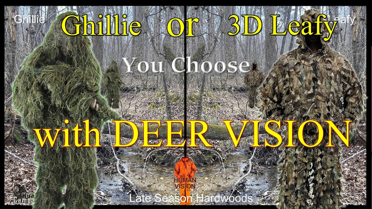 Who is the best? A Ghillie Suit Vs. 3D Leafy Suit with Deer Vision.