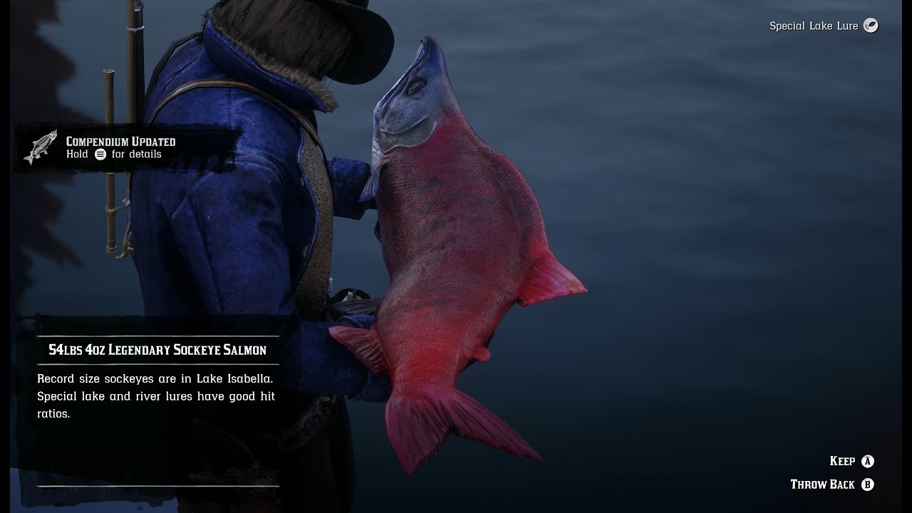 Lake Isabella Legendary Sockeye Salmon. Red Dead Redemption 2, 4K.