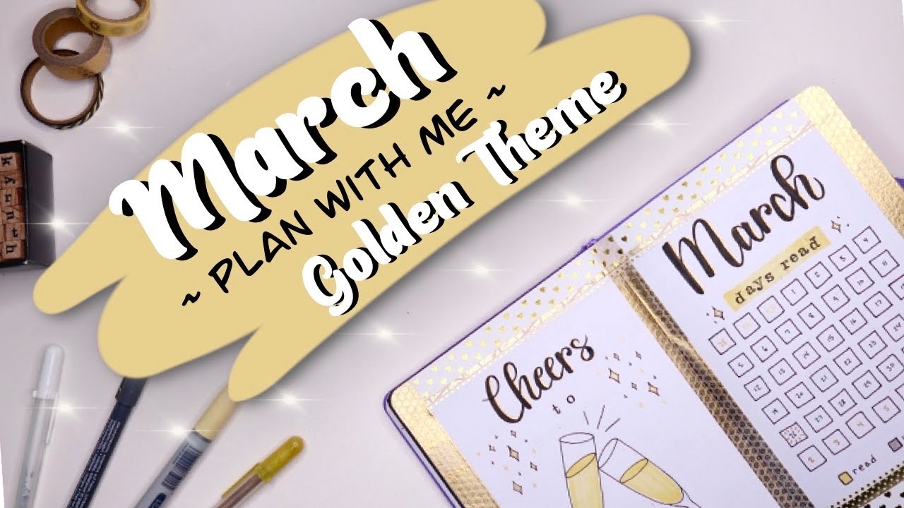March 2023 GOLDEN BIRTHDAY Theme! // PLAN WITH ME in my reading bullet journal!