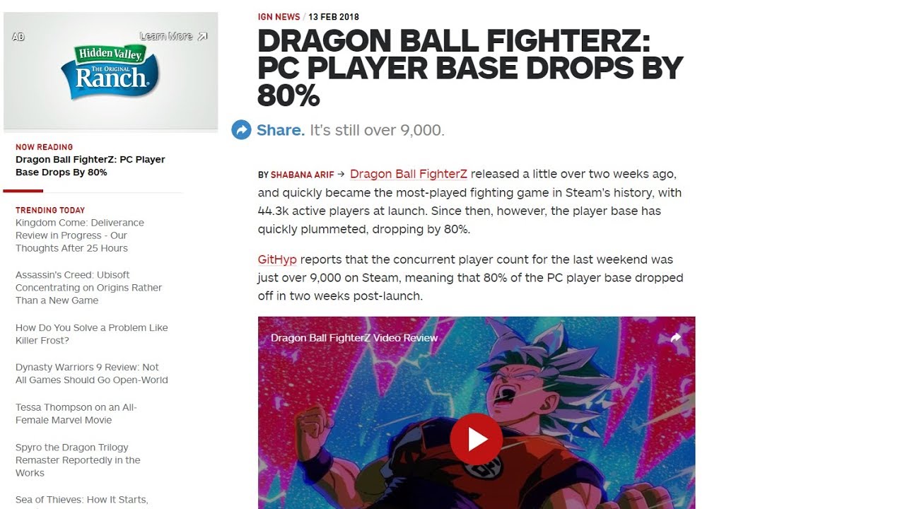 The Misleading IGN Article On Dragonball FighterZ