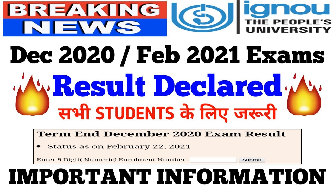 [Breaking News] #ignou Dec 2020 Result Declared || Feb 2021 Exams Result info By TIPS GURU