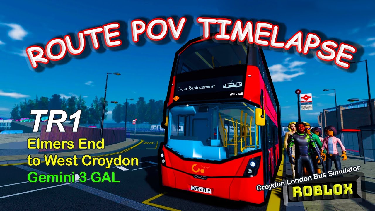 Roblox Croydon London Bus Simulator Route TR1 Bus POV TIMELAPSE Gemini 3 (hybrid)