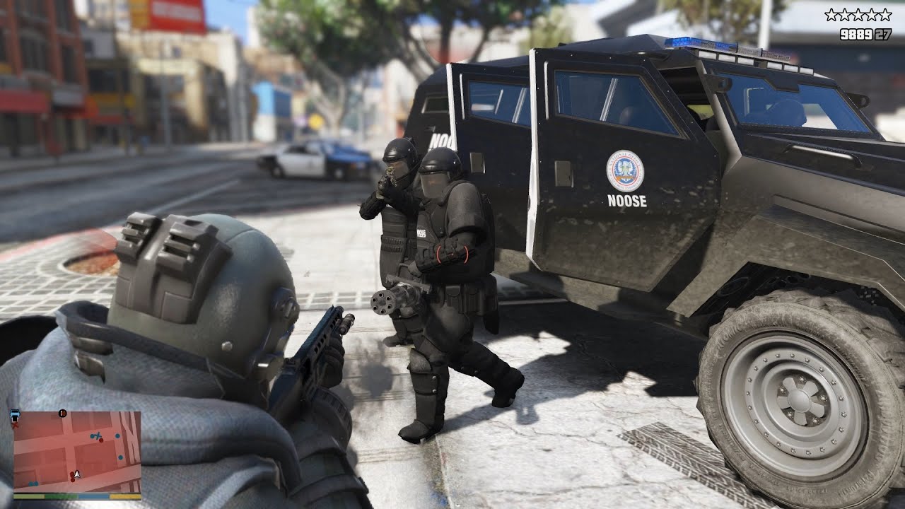 GTA V - Michael's Juggernaut Massacre at the Police Station + Epic 5 Star Escape [VE:DGA]