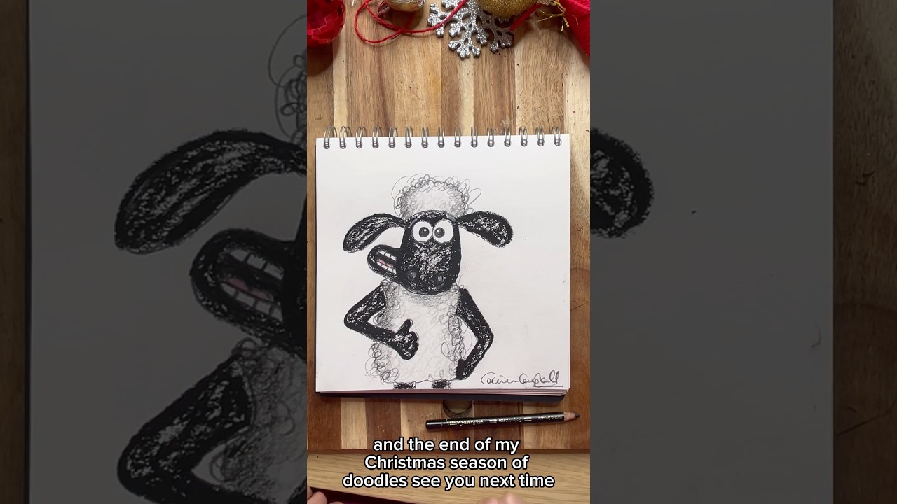How to draw SHAUN THE SHEEP!! #howtodraw #shaunthesheep #wallaceandgromit #artforkids #christmasart