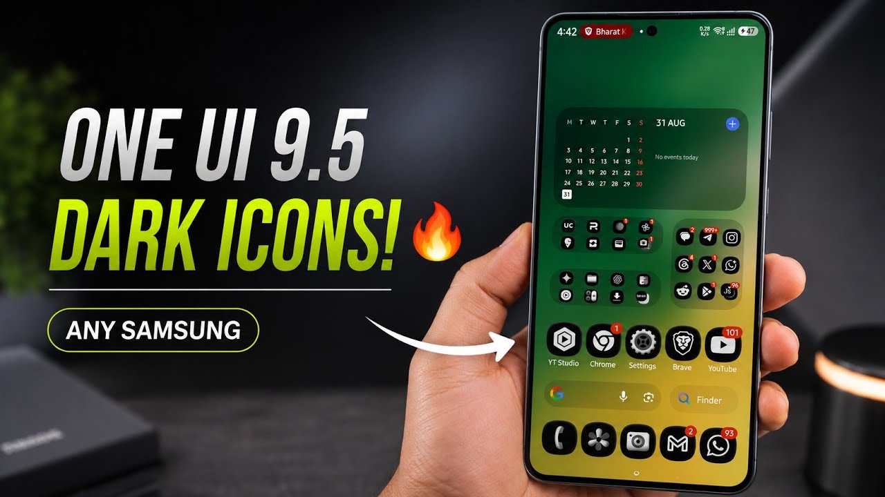 Темные ИКОНКИ One UI 9.5 на ЛЮБОМ Samsung! 🔥 One UI 8.5, 8 и 7
