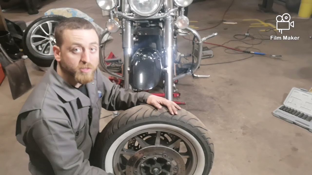 How To Remove And Reinstall A Motorcycle Front Wheel 1700 (1600) Yamaha Road Star Silverado -ep 21