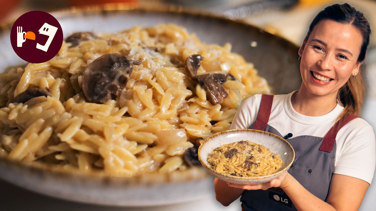 Orzo Cremoso con Setas y Miso: Una receta fácil, rápida y llena de sabor