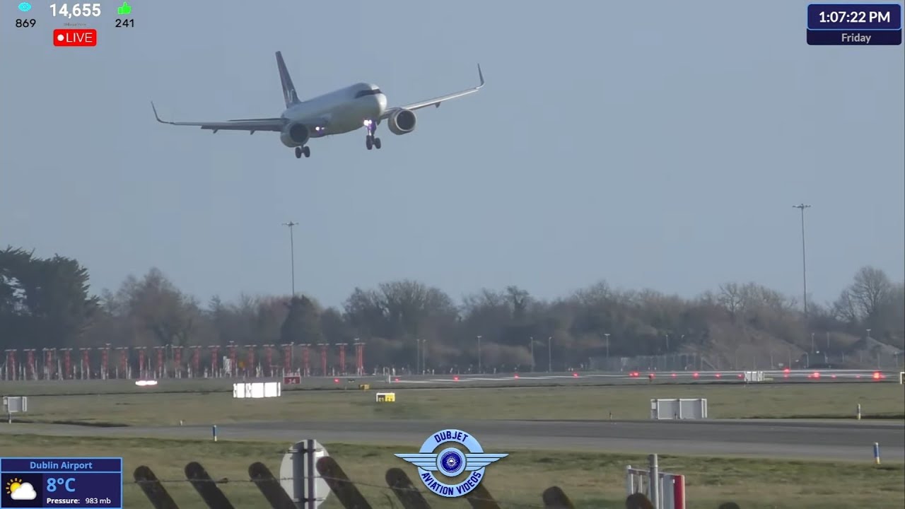 Storm Éowyn Arrivals - Dublin Airport LIVE Plane Spotting Ireland ✈️ 24/01/2025