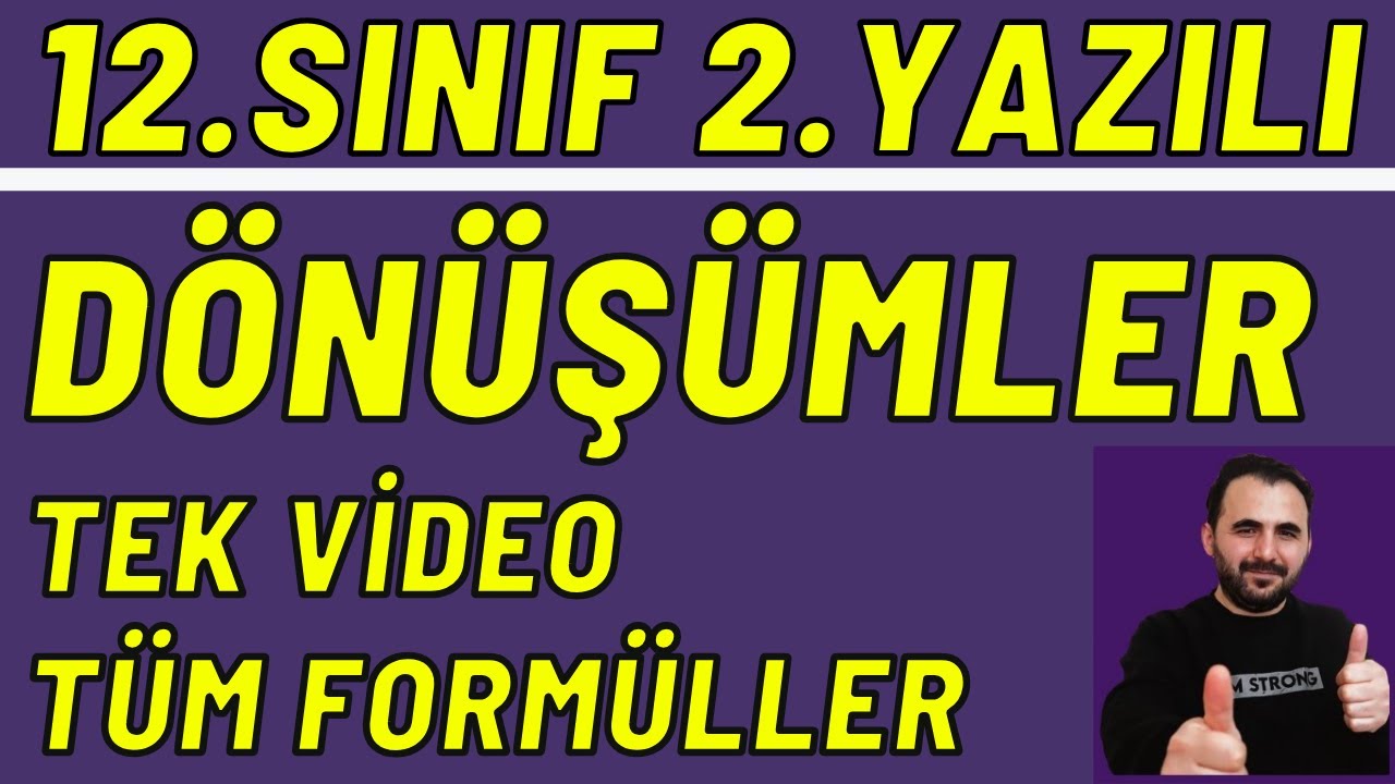 12. sınıf matematik 1. dönem 2. yazılı Dönüşümler TÜM FORMÜLLER KONU ANLATIM TEK VİDEO #yazılı