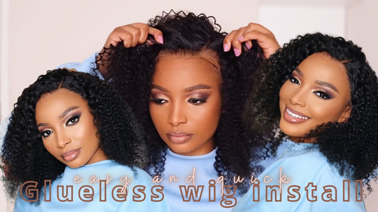 GLUELESS Wig Install | Affordable kinky curly bob wig ft Alipearl hair