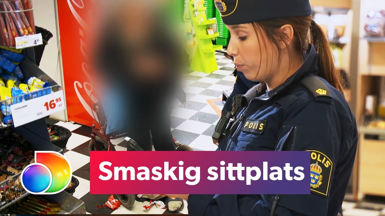 Södertäljepolisen | Berusad äldre man smaskar i sig godis direkt från butikshyllorna