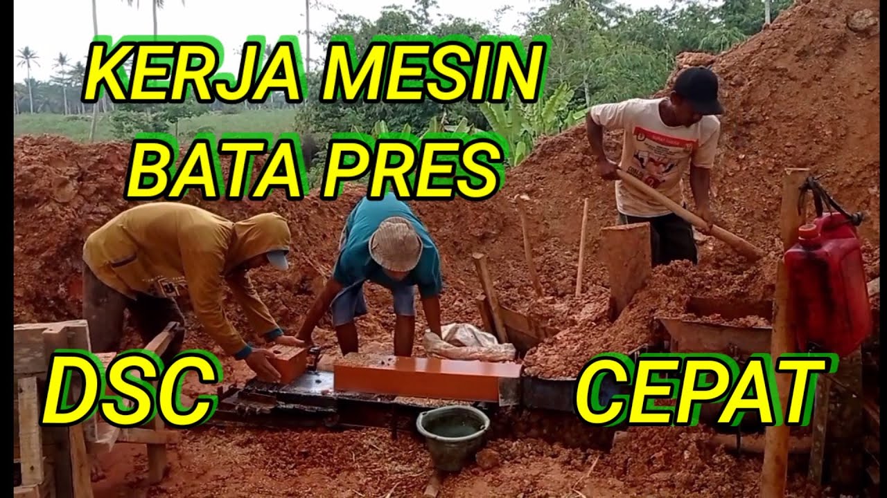 Kerja mesin bata pres cepat