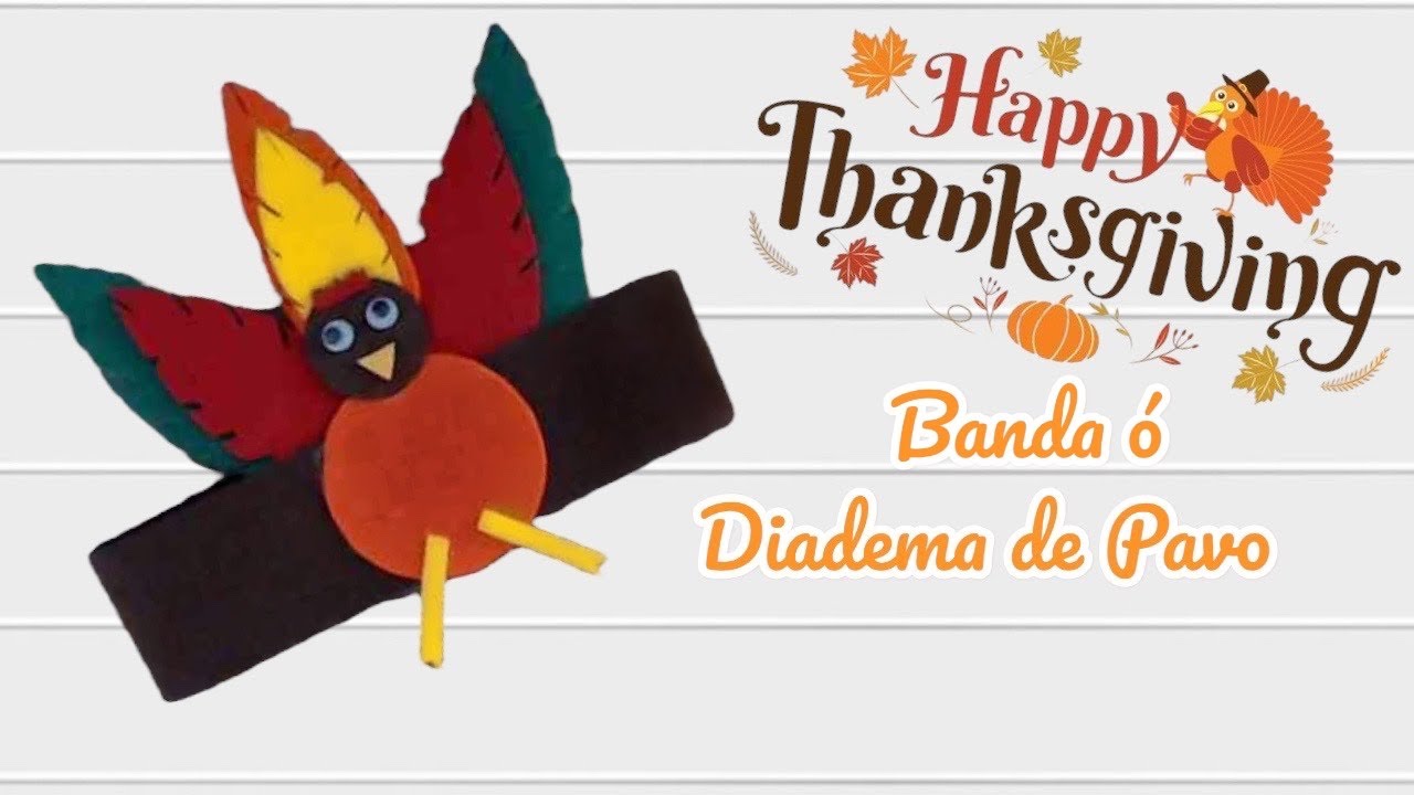 THANKSGIVING CRAFTS | Diadema de pavo para acción de gracias | TURKEY HEADBAND | Diy turkey hats