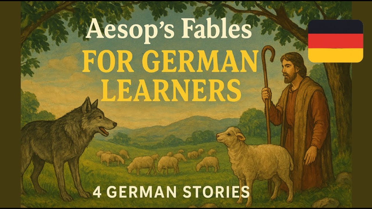 4 Different Fables for German Learners (B1) - with colorized subtitles