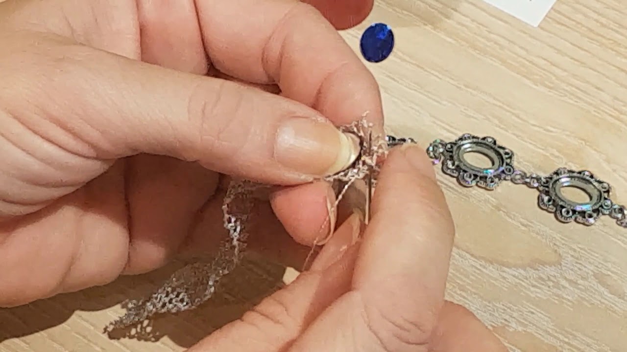 video pulsera encaje bolillos