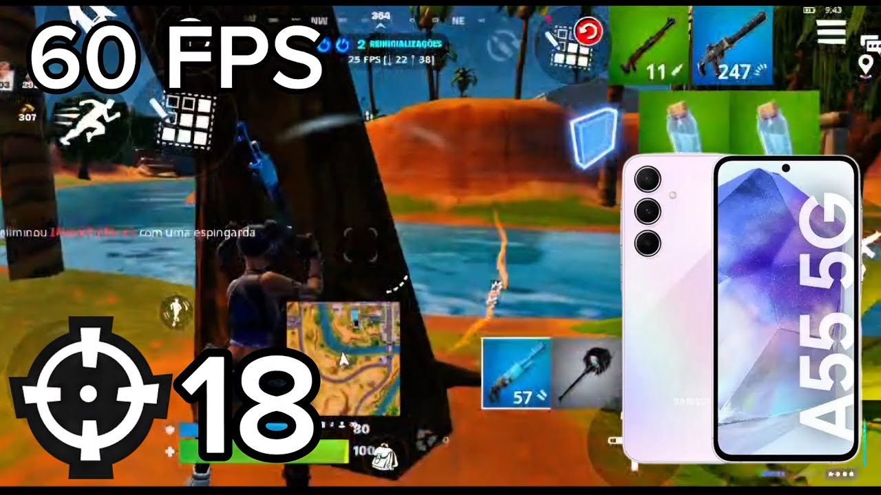 GAMEPLAY 18 KILLS CHAPTER 7 FORTNITE MOBILE IN GALAXY A55-60FPS