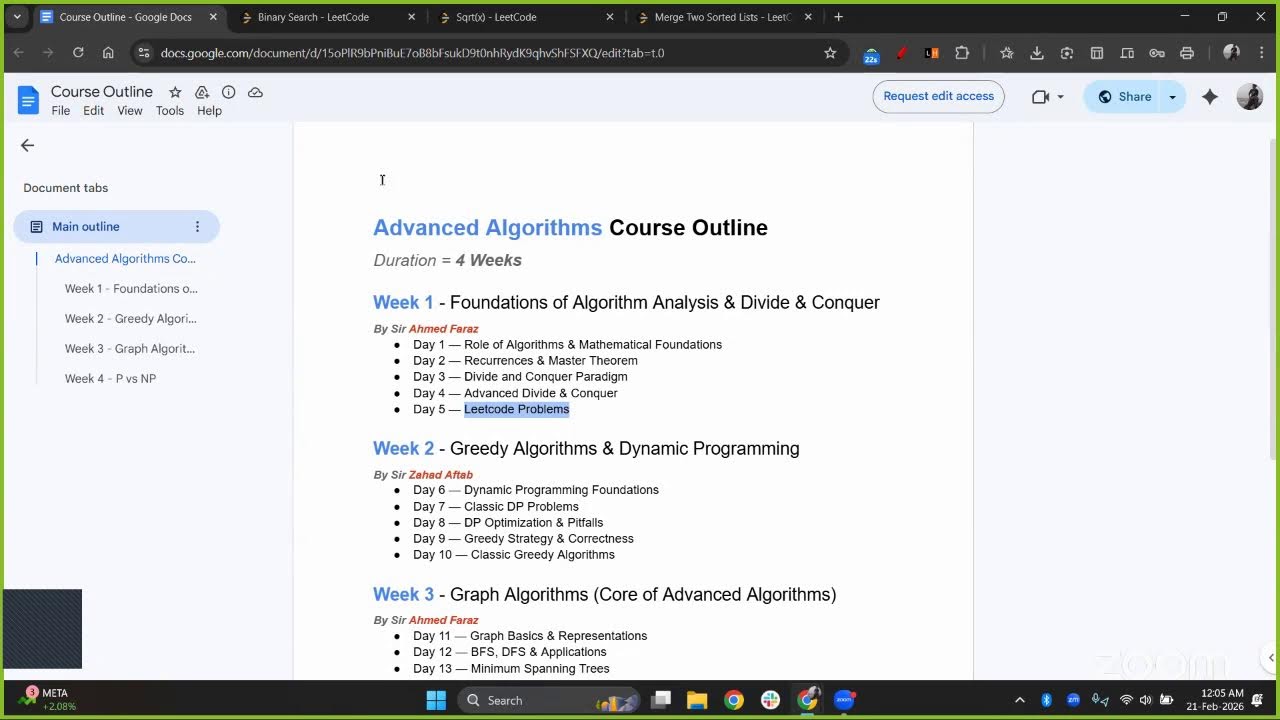 11PM PKT | Week 1 | Day 5 | Advanced Algorithms for FAANG Interviews