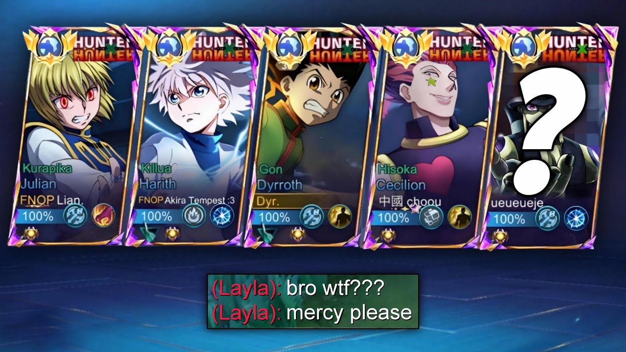 MLBB 5 MAN HUNTER X HUNTER SKIN !! ENEMY WANT TO DESTROY US 🥶 - MLBB