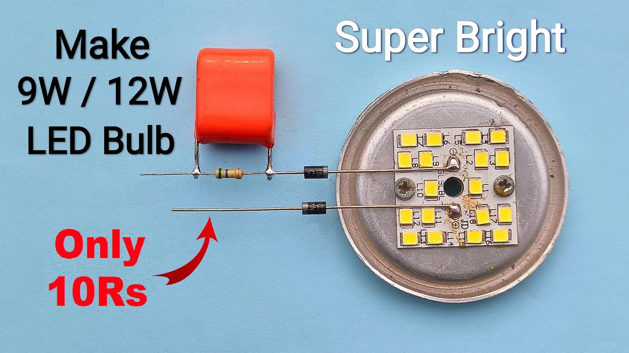 Make 9W/12W LED Bulb At Only 10Rs..LED Bulb Driver..RC Driver..How To Make/Repair LED Bulb At Home..
