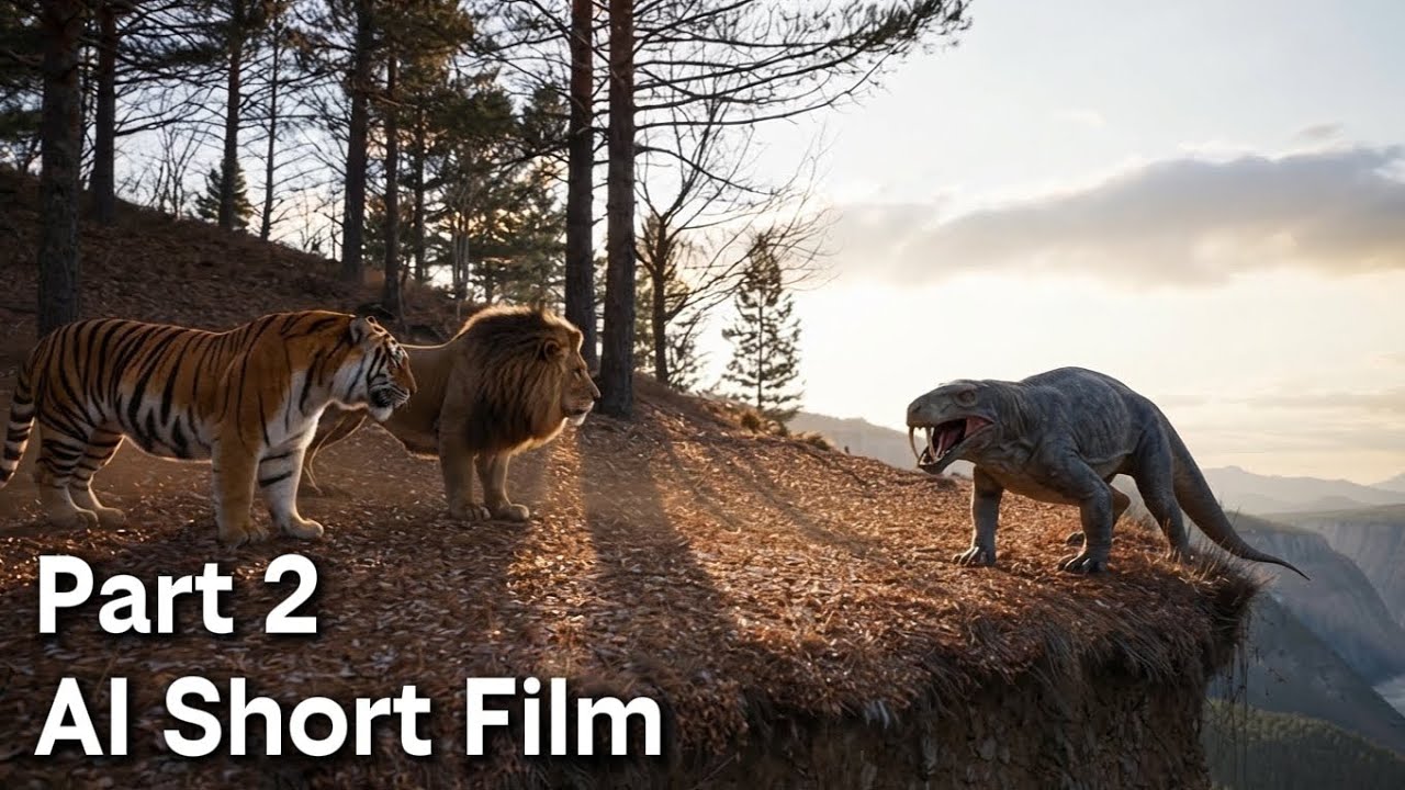 Simba & Shere Khan vs Inostrancevia &ndash; Alliance of the Mammoths | AI Short Film | Part 2
