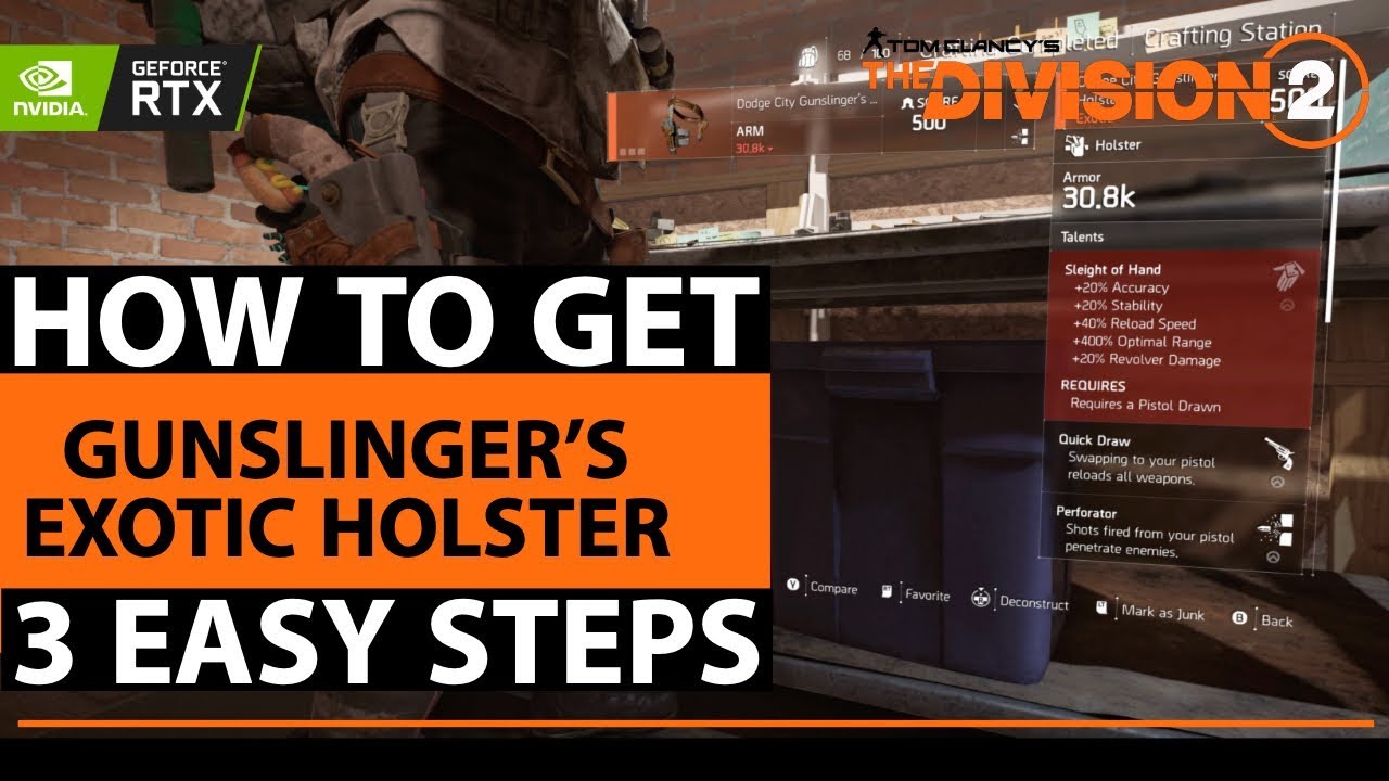 How To Get Exotic Dodge City Gunslinger's Holster | EXOTIC HOLSTER | DIVISION 2 | TU4