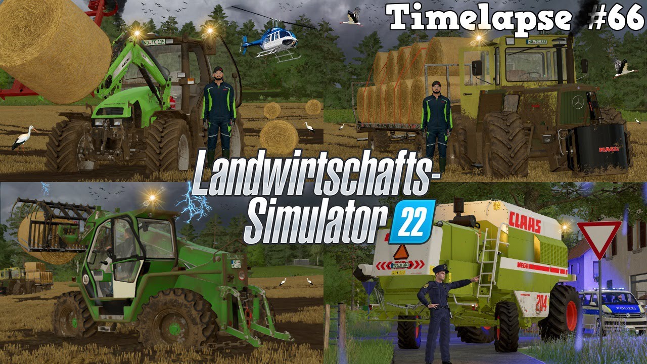 GEWITTER - BALLEN BERGEN im tiefen SCHLAMM mit @TheCamPeRYT! 🌩😱🚜💨 | [LS22] - Timelapse #66