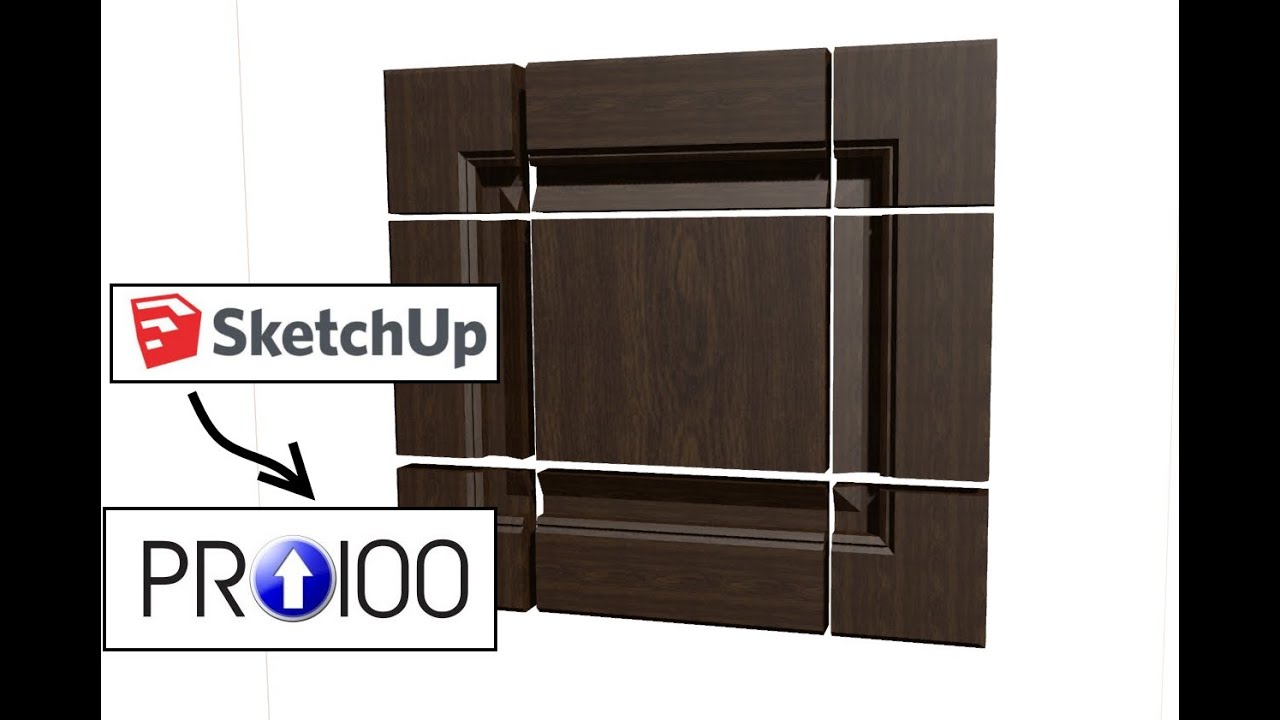 SketchUp / PRO100 / Создаем динамический фасад в PRO100 из конвертируемых элементов.