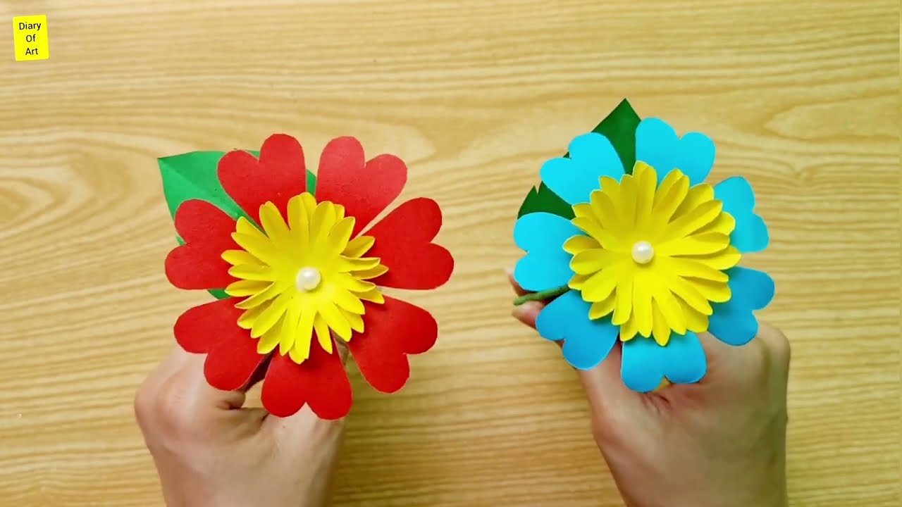 How to make paper Flowers | Beautiful Flowers | Diary Of Art