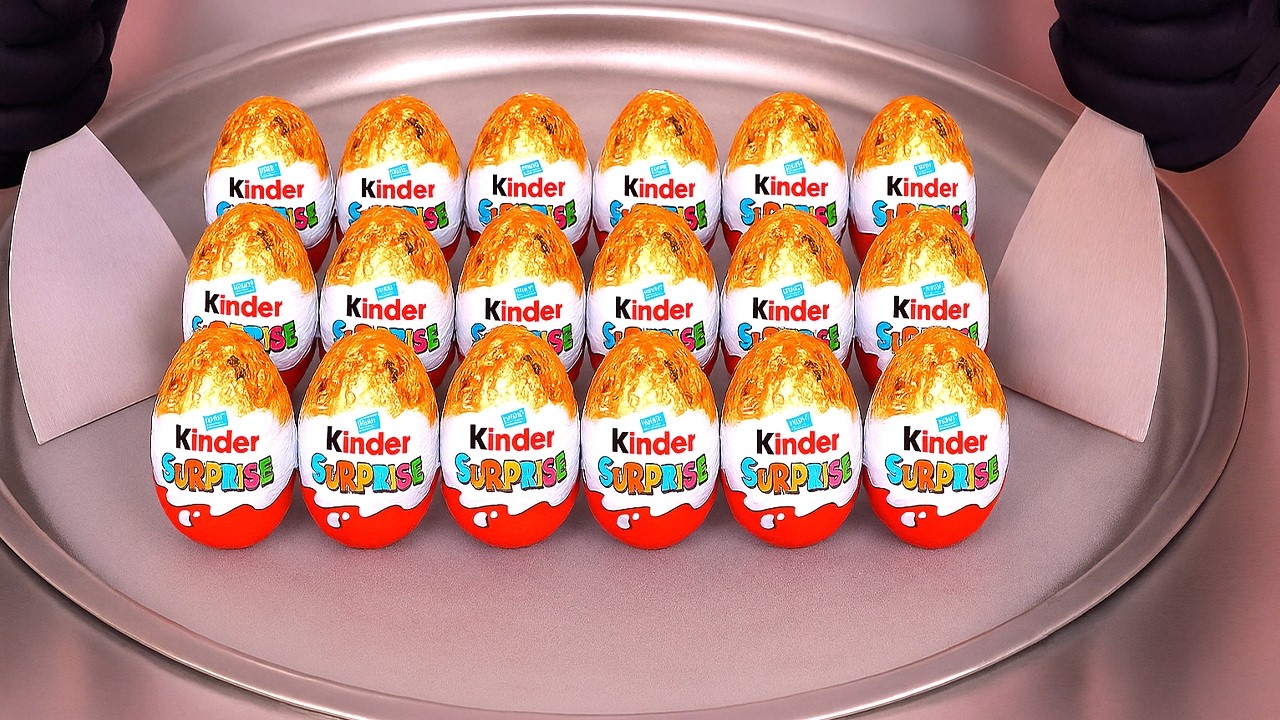 What Happens When You Mix Kinder Surprise Eggs with Ice Cream Rolls | ASMR