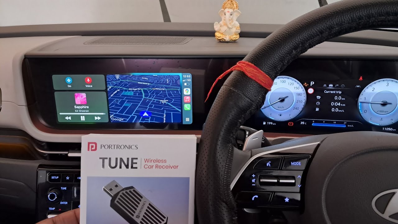 Creta Wired Apple Carplay Android Auto into Wireless Apple Carplay/Android Auto | Portronics Tune