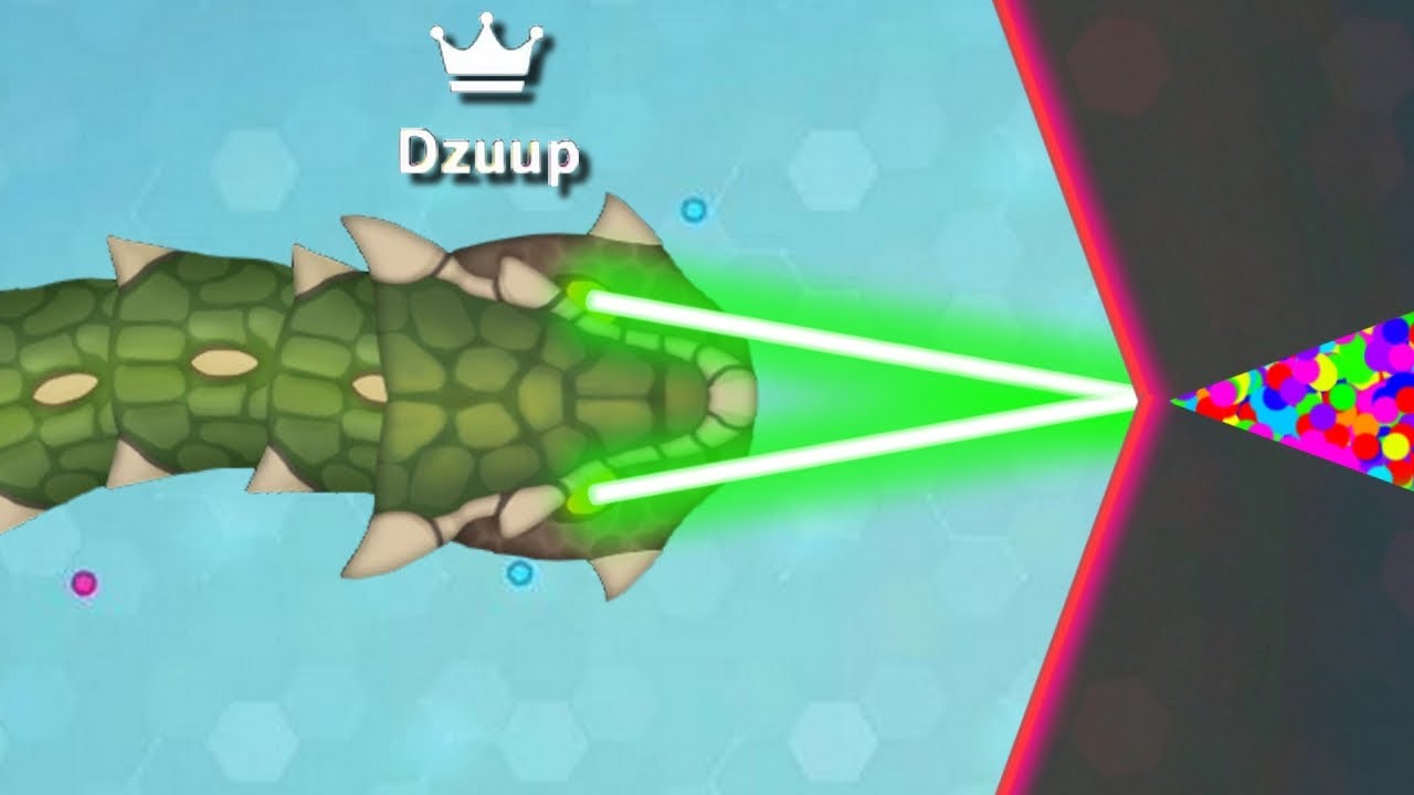 Snake.io GIANT Laser snake destroys map border HIGHSCORE in snakeio! snake io🐍 - Dzuup Gameplay #74