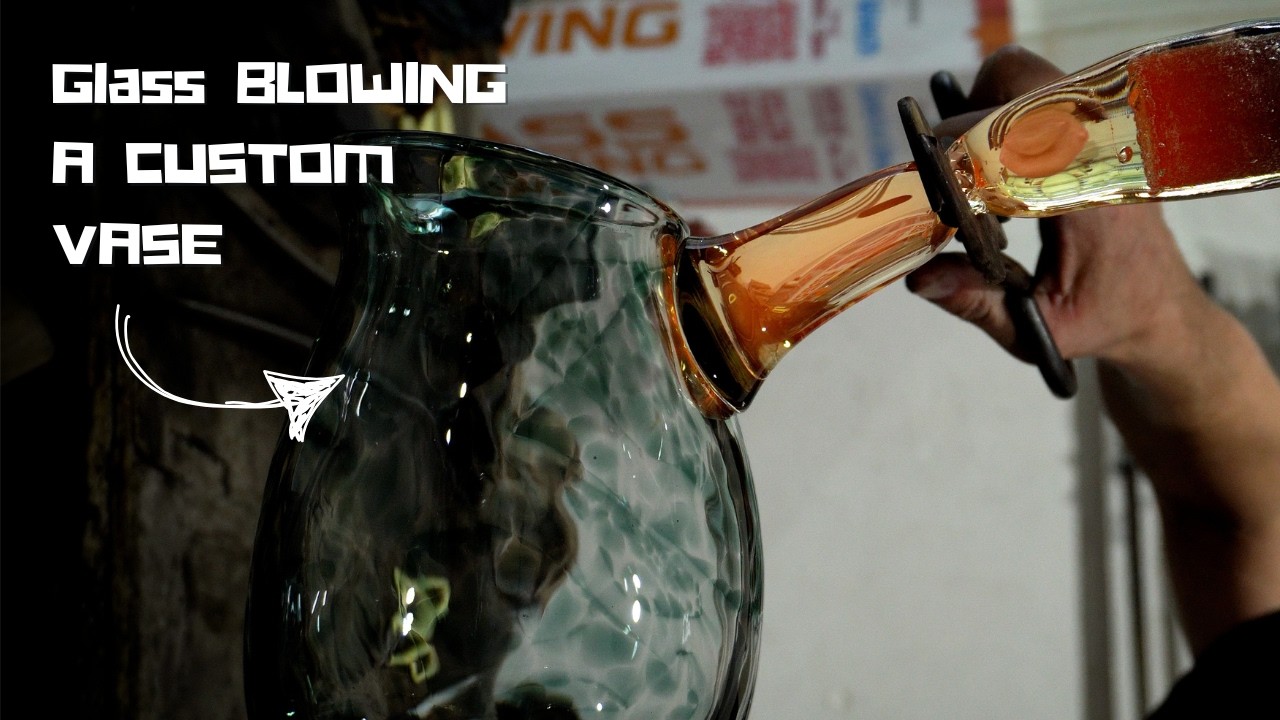 Hand Blown Custom Glass Vase - Full Glassblowing Process