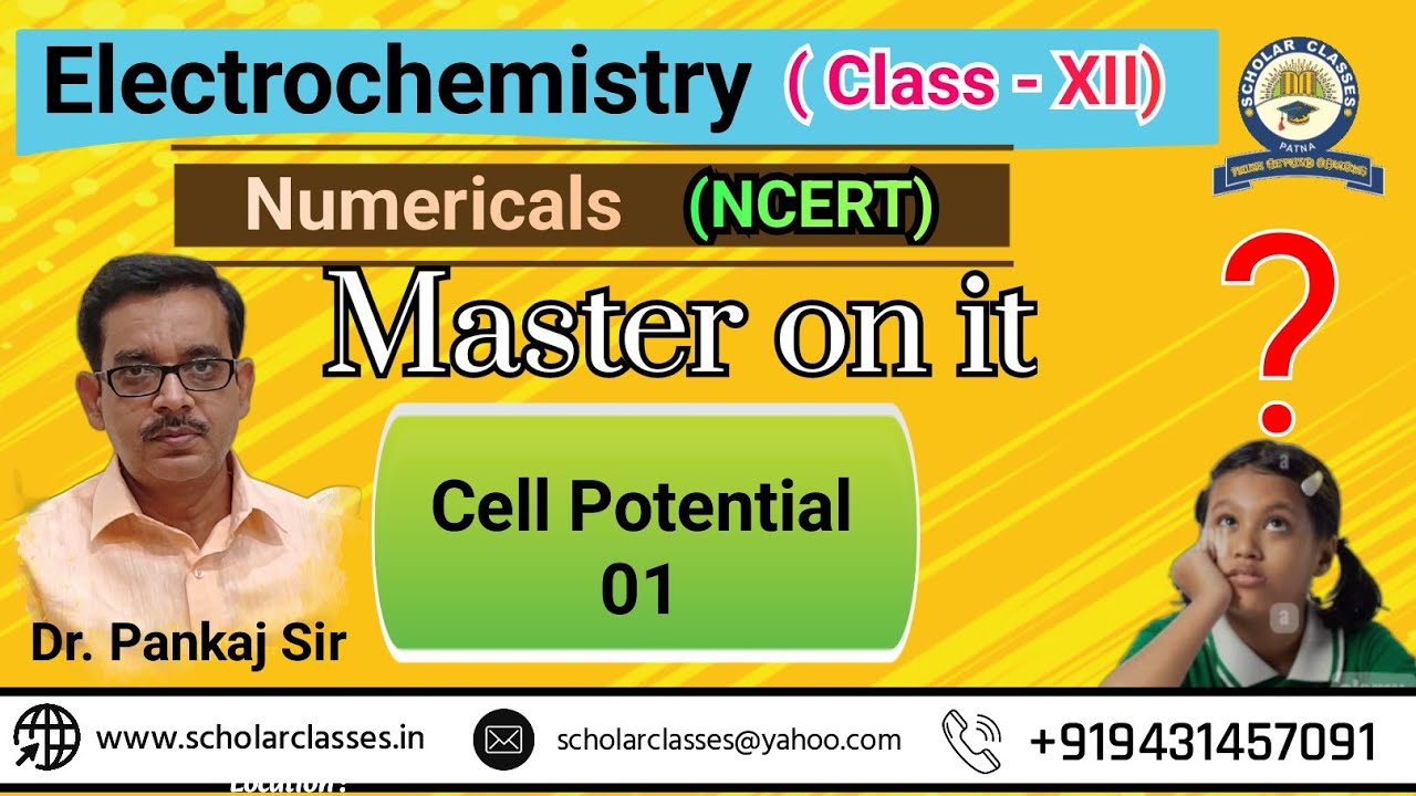 Standard cell potential -1 ll Electrochemistry ll Dr.Pankaj Sir