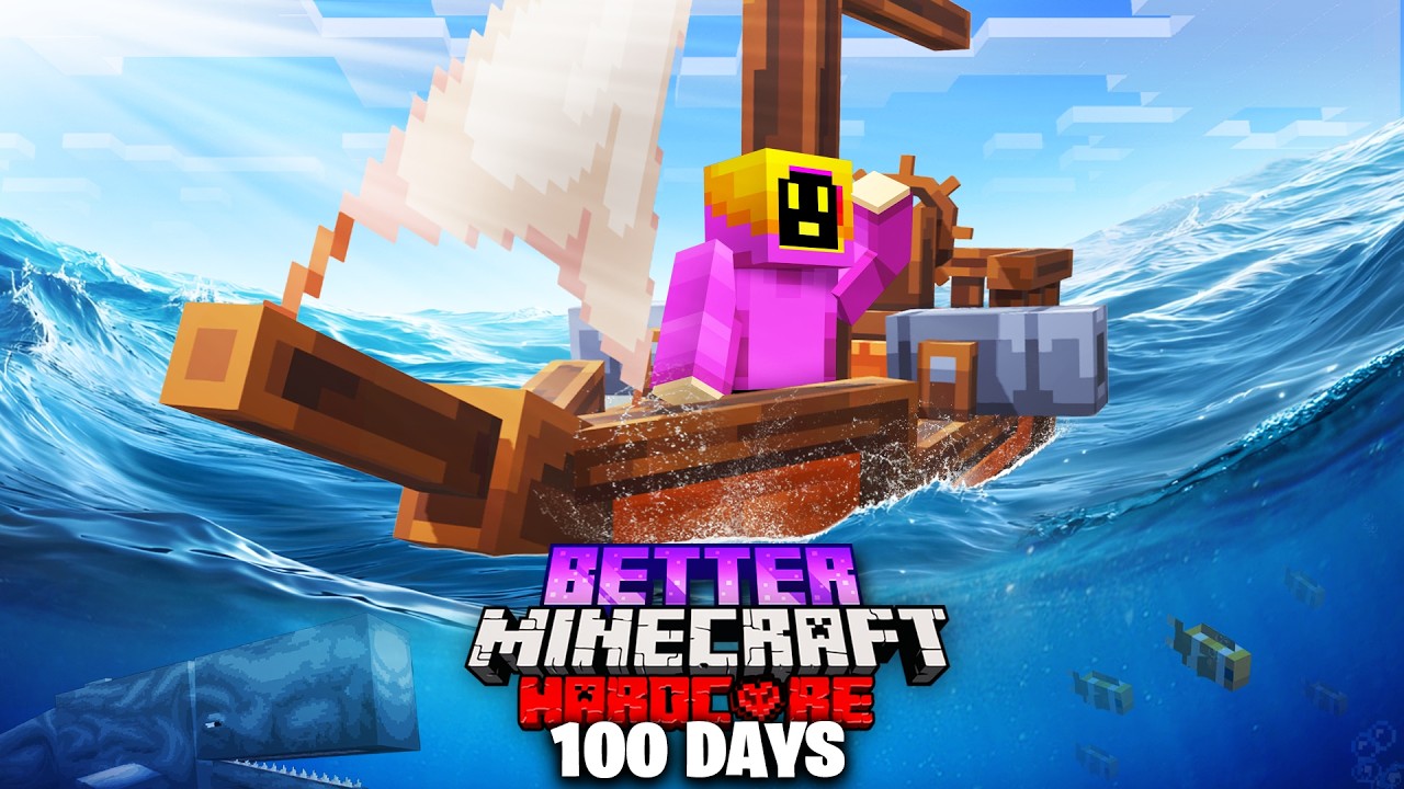 I Survived 100 Days In BETTER Minecraft Hardcore OCEAN ONLY World!